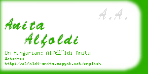 anita alfoldi business card